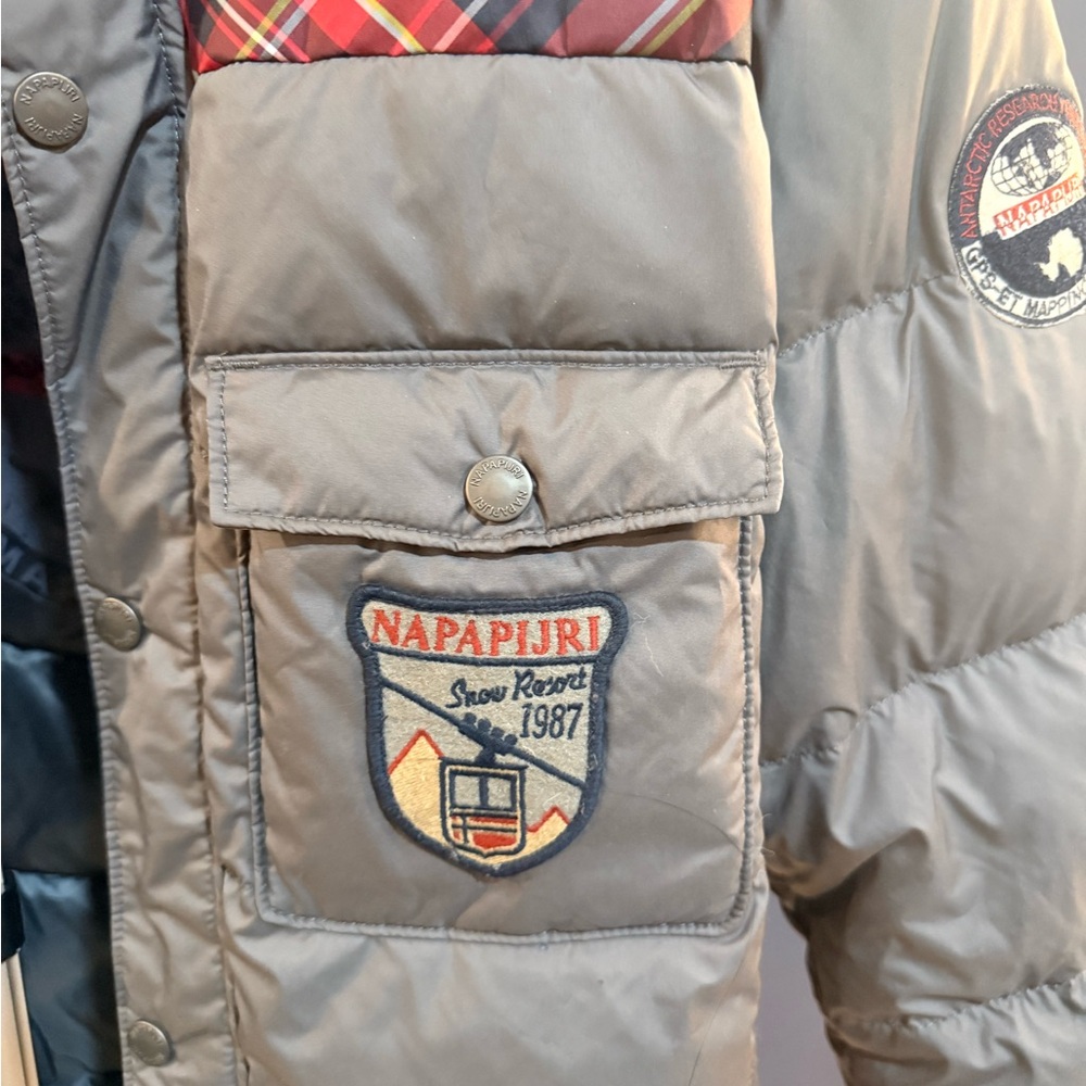 Napapijri Gray Jacket with Logo Patch - image 2